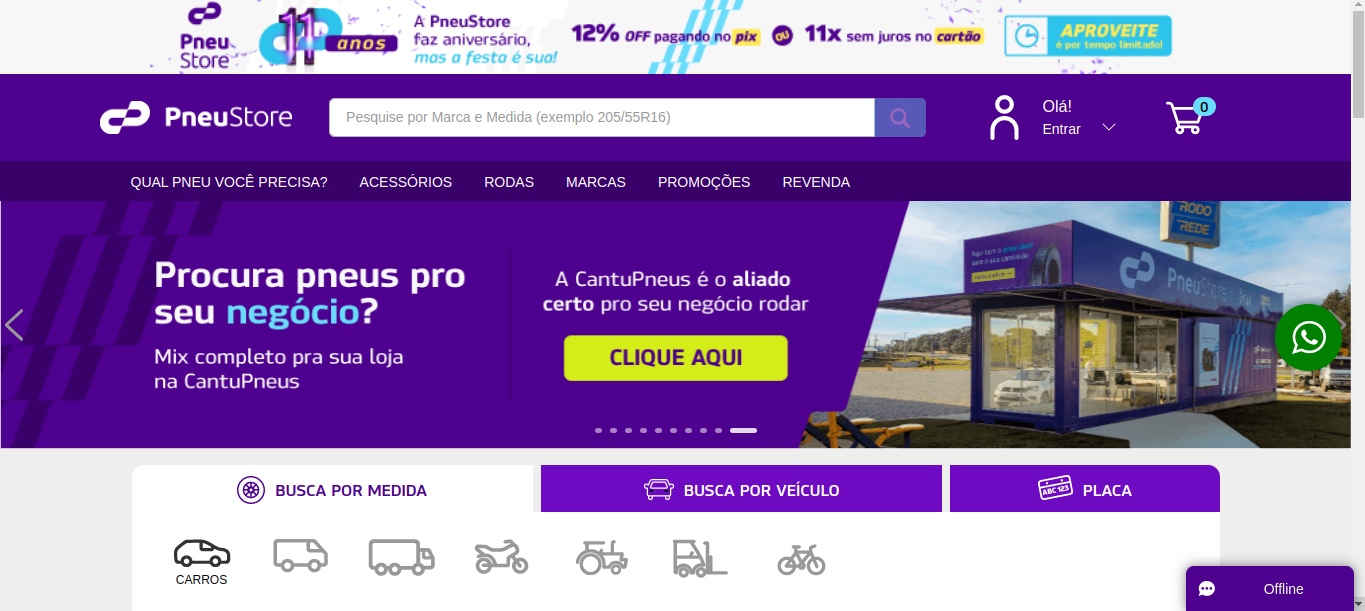 Imagem do site Pneu Store